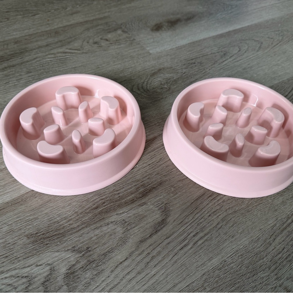 Pink Slow Feeder Cat/Dog Bowls